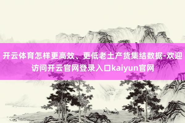 开云体育怎样更高效、更低老土产货集结数据-欢迎访问开云官网登录入口kaiyun官网