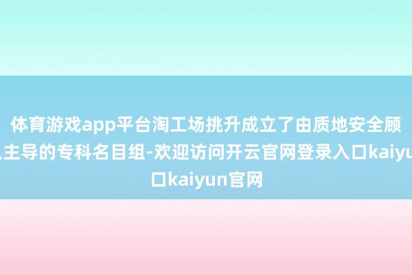 体育游戏app平台淘工场挑升成立了由质地安全顾问团队主导的专科名目组-欢迎访问开云官网登录入口kaiyun官网